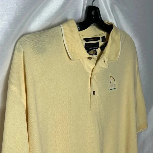 GREG NORMAN PLAY DRY SYSTEM YELLOW  GOLF SHIRT ! - Picture 2 of 12